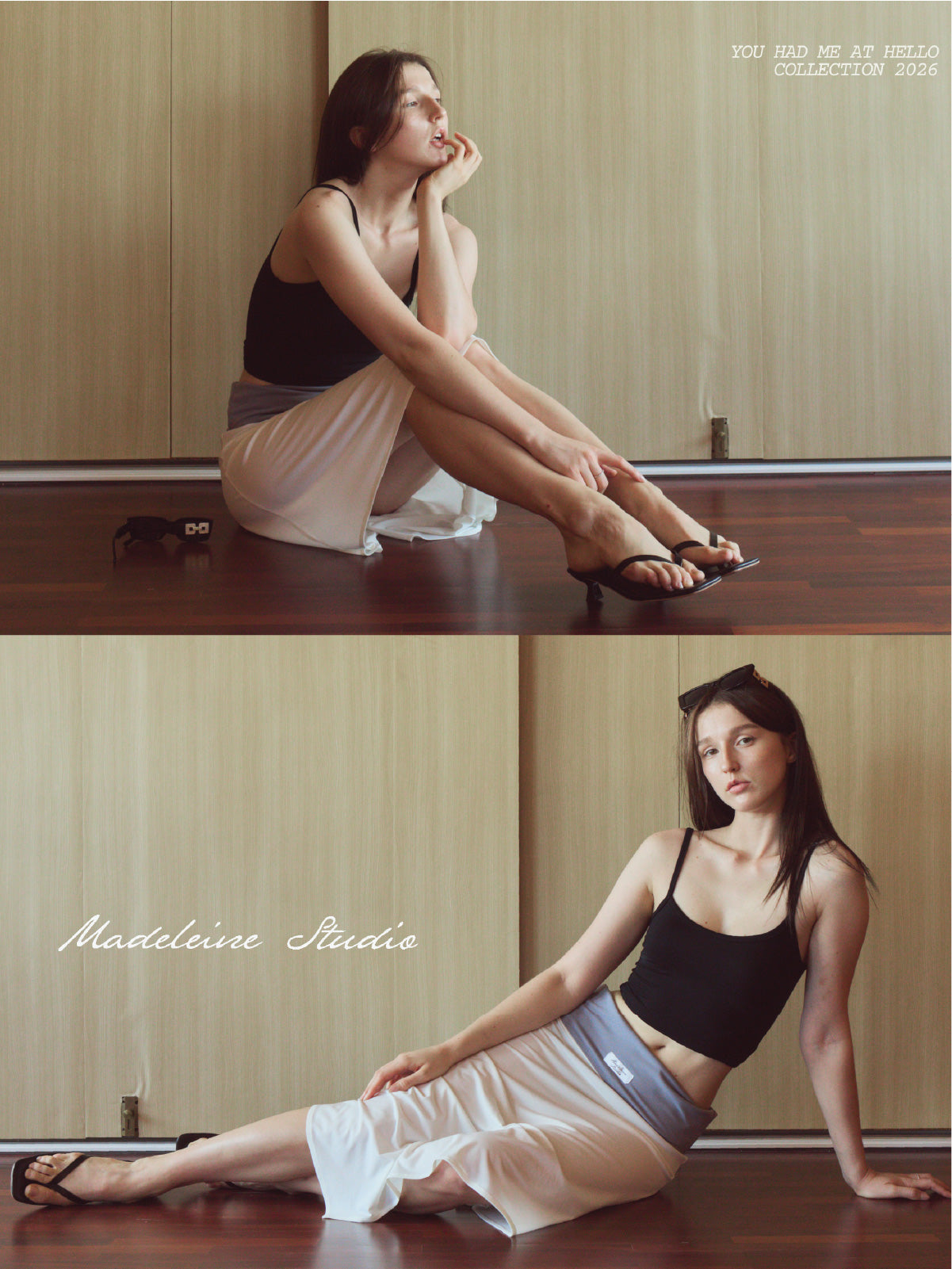 Tender Skirt in White/Gray